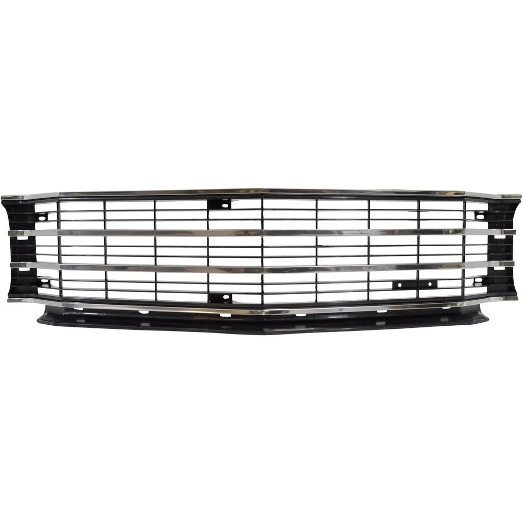 1972 Chevy Chevelle Grille With Upper/Lower/Center Molding Black For Malibu/El Camino